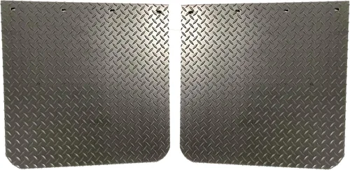 Denco Diamond Plate - Juego de 2 solapas de barro de servicio extremo para semircamiones, 24 x 24 pulgadas