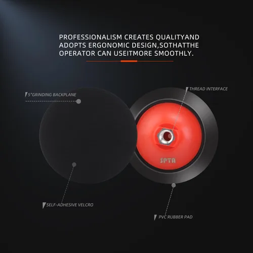 Vista 3 de SPTA 2 placas de respaldo flexible rotativas RO, almohadilla de respaldo suave de poliuretano de cara de aro y bucle, utilizada en pulidora rotativa