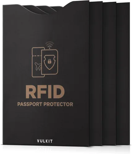 VULKIT RFID Blocking Sleeves 4 Passport Holders, Anti-Theft RFID Blocker Sets Travel Essentials Fits Bags & Purses
