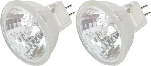 Simba Lighting Bombillas halógenas MR11 de 10 vatios y 12 voltios (paquete de 2) de 2 pines 110 lm 30° de ángulo de haz para acento, luz de pista y