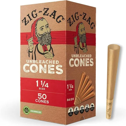 Vista 9 de ZIG-ZAG Conos preenrollados de tamaño 1 1/4 (paquete de 900) sin blanquear, conos preenrollados de combustión lenta con puntas y tubos de embalaje