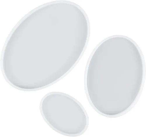 Moldes de resina epoxi de cristal ovalado, 3 piezas, molde de resina para moldeo de resina epoxi para decoración de oficina y hogar