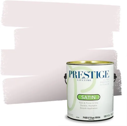 Vista 129 de PRESTIGE Pinturas de pintura interior e imprimación en uno, 1 galón, plano, combinación comparable de Sherwin Williams* Kimono Violet*