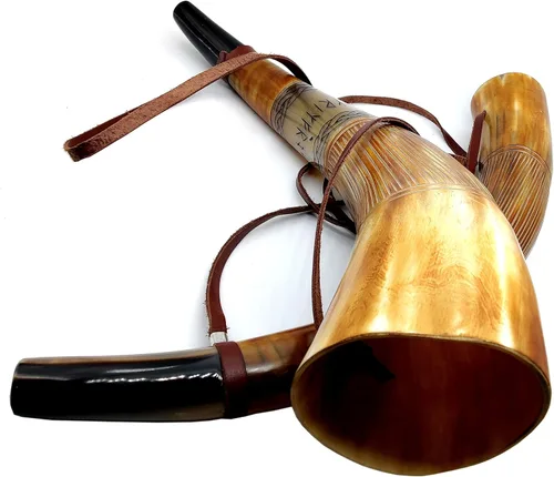 Vista 11 de 5MOONSUN5 's Viking Soplando cuerno de vaca silbato - Medieval, Ganado nórdico, corneta de cuerno antiguo - Herramienta de caza