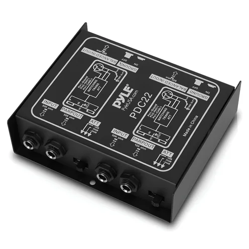 Caja de Audio de Inyección Directa Premium PYLE-PRO - Unidad DI Pasiva Eliminadora de Zumbido con Atenuador de Entrada para Conectar Guitarra y Bajo