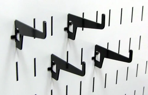 Wall Control Pegboard - Paquete de ganchos ranurados de largo alcance de 2-7/8 pulgadas, ganchos de metal ranurados para tablero de clavijas Wall