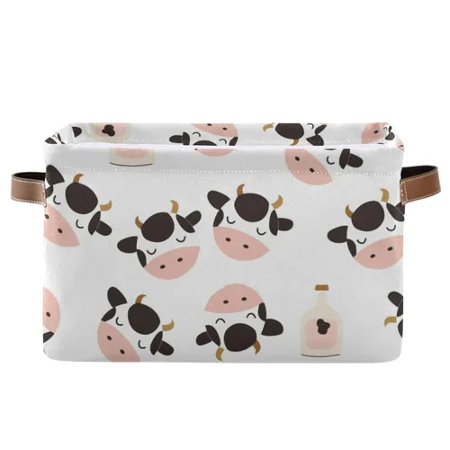 Vista 43 de Emelivor ABC - Contenedor de almacenamiento plegable con asa rectangular impermeable ABC Dinosaurios cesta para almacenamiento cubo organizador