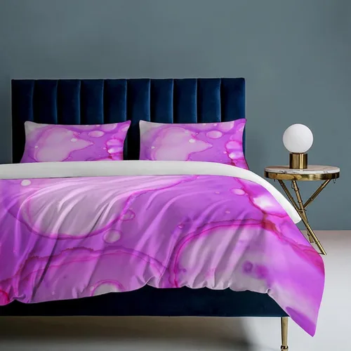 Vista 8 de VJXZVJ Colorful Marble Oil Painting Design Comforter Set 3 Pieces Bed in a Bag Comforter Set Soft Microfiber Bedding Set,King