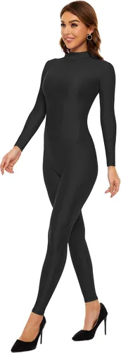 Vista 3 de Kepblom Traje completo de una pieza de manga larga con cuello alto para mujer Negro