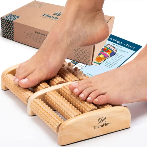 TheraFlow Large Dual Foot Massager for Plantar Fasciitis Relief 2024 Edition | Perfect Feet Massager Gifts for Women and Men | Relaxation Gift and