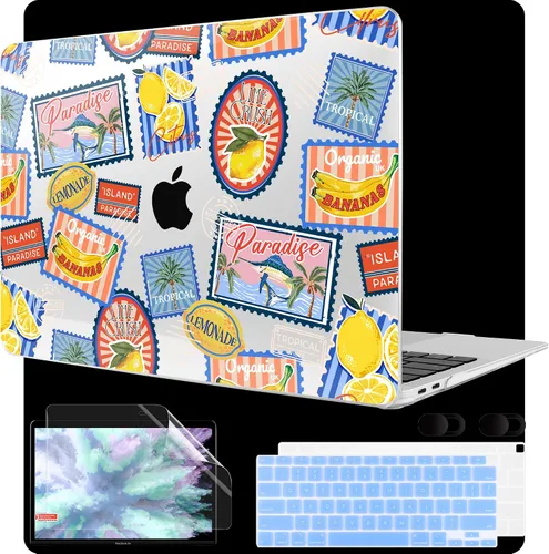 Vista 27 de MEEgoodo Funda para MacBook Air de 13 pulgadas 2021 2020 2019 2018 lanzada A2337 M1 A2179 A1932 con Touch ID, carcasa rígida de plástico y cubierta