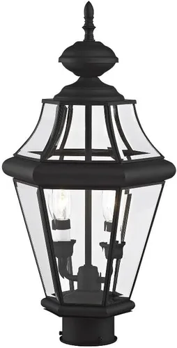 Vista 8 de Livex Lighting 2264-02 Georgetown - Cabezal de poste para exteriores con 2 luces, latón pulido