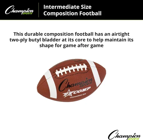 Vista 4 de Champion Sports Intermediate Comp Series Football (Brown)