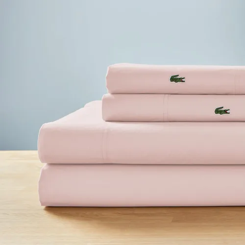 Vista 6 de Lacoste - Juego de sábanas de percal 100% algodón de 3 piezas – Ropa de cama ligera y ultrasuave con bolsillos profundos, resistente a las arrugas