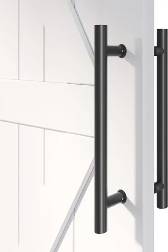 Vista 10 de EaseLife Manija de puerta de doble cara de 12 pulgadas, negro mate, acero inoxidable, manija de puerta corredera en forma de H, apta para puerta