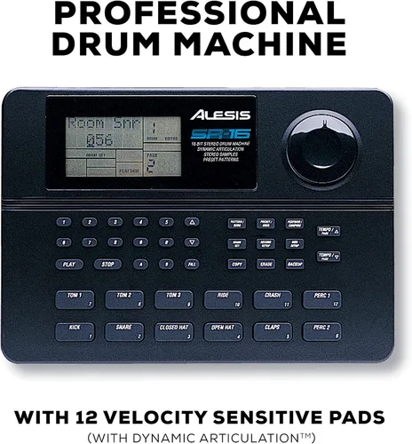 Vista 4 de Alesis Máquina de tambor SR-16 + paquete de pedal de sustento ASP-1 MKII