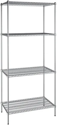 Vista 313 de Kit de 4 estantes de epoxi verde NSF de 21 x 72 pulgadas con postes de 86 pulgadas, estantería de almacenamiento resistente, kit de estantería