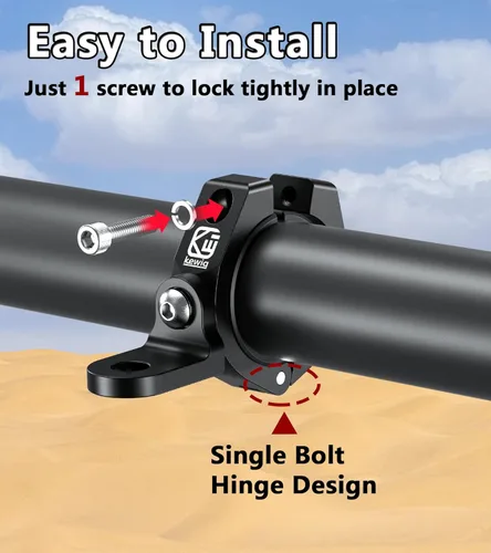 Vista 2 de VAZESWIN Soporte de luz de látigo UTV, soporte de bandera de látigo UTV de aleación de aluminio macizo, soporte de montaje de barra de luz LED