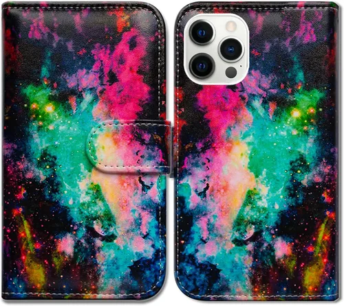 Vista 23 de Bcov Funda para iPhone 14 Pro Max, diseño de pájaro negro y verde con tapa para teléfono, con ranura para tarjetas, soporte para iPhone 14 Pro Max