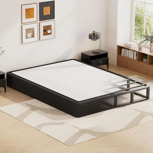 Vipbear Somieres de plataforma de metal Queen de 5 pulgadas, acero resistente, resortes de caja tamaño Queen, base de colchón resistente y listones