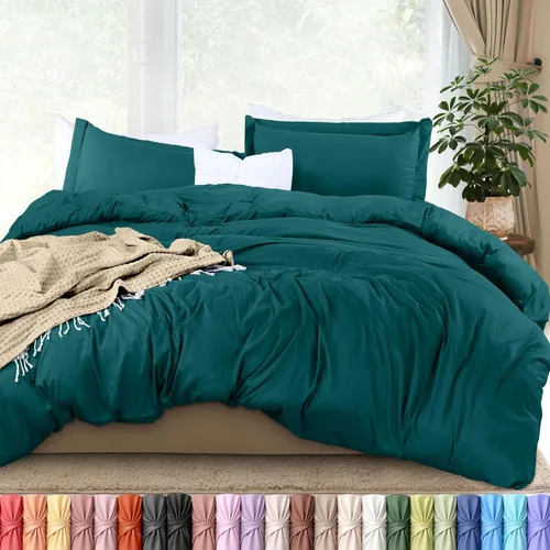 Vista 23 de Utopia Bedding Juego de funda de edredón tamaño individual - 2 piezas con cierre de cremallera - 1 funda de edredón 68X90 pulgadas y 1 funda de Beige