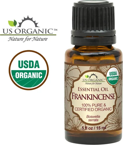 Vista 3 de Aceite esencial orgánico 100% de la marca Frankincense, certificado orgánico USDA, incienso, 1