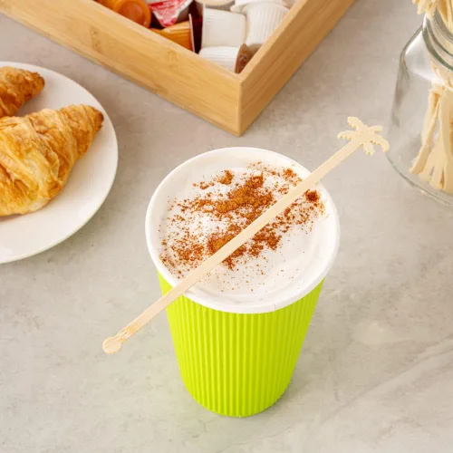 Vista 3 de Restaurantware Restpresso - Agitadores de café de 6.8 pulgadas, 100 palitos desechables de palmera, resistentes para bebidas calientes y frías