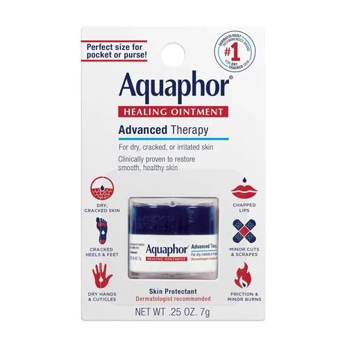 Vista 17 de Aquaphor Ungüento curativo de terapia avanzada protector de piel, hidratante corporal para piel seca, tarro de 0.25 onzas, paquete de 6