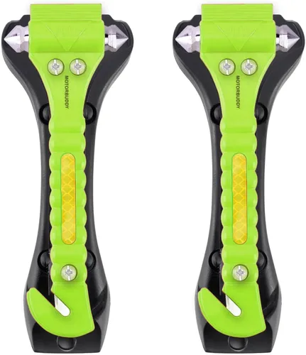 Vista 14 de MOTORBUDDY Rompedor de Ventanas Cortador de Cinturón de Seguridad, Herramienta Rompedor de Ventanas de Coche, Rompedor de Vidrio de Emergencia