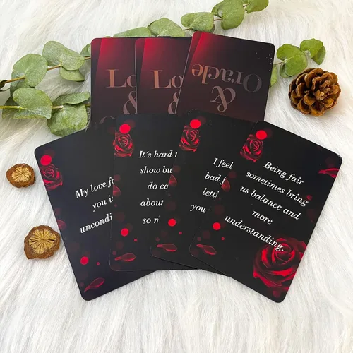 Vista 7 de Cartas Oracle de amor, 56 cartas Oracle de amor, baraja de Oráculo de llama gemela, cartas de tarot para principiantes, explora