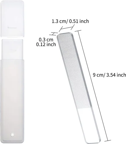 Vista 2 de 8 unidades de limas de cristal natural para uñas con estuche para uñas naturales