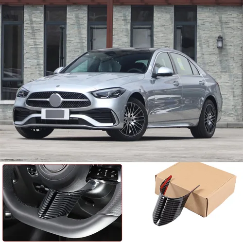 Vista 7 de Cubierta de panel de volante de automóvil compatible con Mercedes-Benz W206 Clase C C200 C300 Base Sport Sedan 4 puertas 2022 2023, accesorios