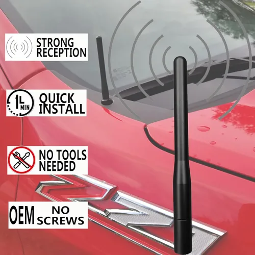 Vista 4 de Antena corta de aluminio de 4 pulgadas para Chevy Silverado 1500 (1999-2023), Chevrolet Silverado 2500 (1999-2023), Chevrolet Chevy Silverado 3500