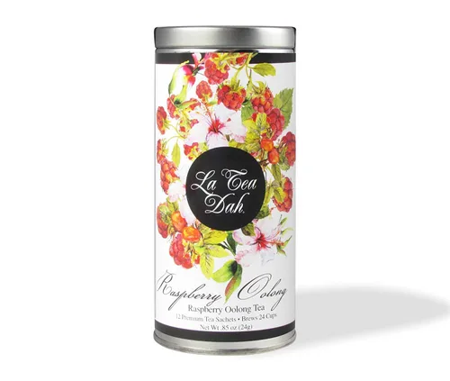 Vista 21 de Té verde albaricoque y melocotón de La Tea Dah, delicioso té de melocotón afrutado hecho con hojas de té verde de pólvora ligeramente cafeinadas