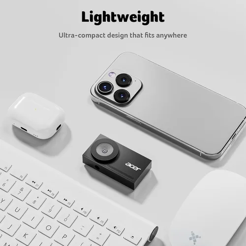 Vista 8 de Acer Cámara web 4K para PC/Mac con cuerpo unibody de metal completo esculpido, sensor Sony de 1/2", PDAF, 2 micrófonos de reducción de ruido