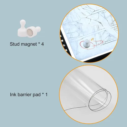 Vista 6 de GUPENAA Caja de luz LED para trazar, almohadilla de luz recargable alimentada por USB, tablero de luz regulable de 3 colores para eliminar vinilo, A2