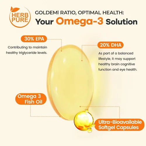 Vista 4 de Aceite de pescado omega-3 – 2000 mg cápsulas blandas con 600 mg de EPA y 400 mg de ��cidos grasos DHA, alta absorción y fórmula pura, apoya