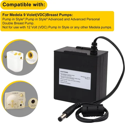 Vista 4 de Compatible con bomba Medela en estilo, batería AA portátil para extractor de leche de 9 V, funda de batería de repuesto mejorada para Medela
