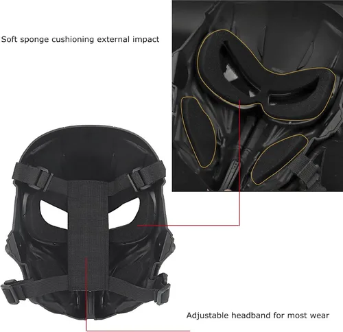 Vista 5 de Máscara Airsoft pasamontañas máscara táctica máscara de paintball máscara de doble modo capucha máscara facial