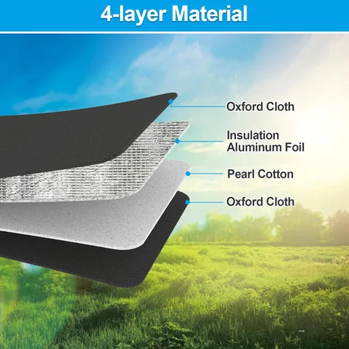 Vista 4 de Spurtar Parasol para ventana de puerta de autocaravana de 25 x 16 pulgadas, cubierta plegable para ventana de RV con protección UV y características