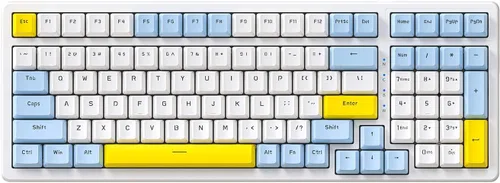 Vista 9 de Ajazz Teclado mecánico para juegos, intercambiable en caliente con almohadilla numérica, compacto USB con cable 100 teclas, teclas ABS de doble
