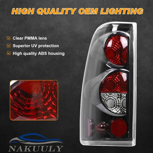 Vista 6 de Luz trasera negra compatible con Chevy Silverado 1999-2006 1500 2500 3500 2007 Classic, 1999-2002 GMC Sierra 1500 2500 3500 luces traseras laterales