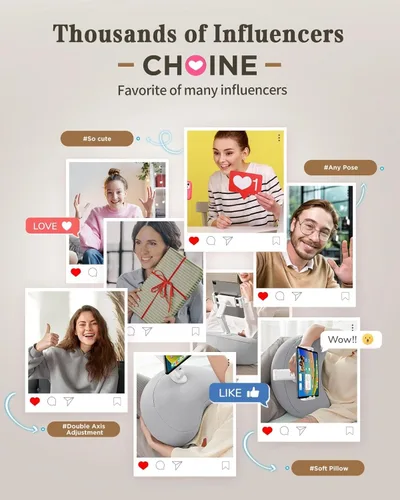 Vista 9 de SAIJI Soporte de Almohada Kindle, Soporte para iPad Compatible con 4.7"-15.6" Kindle, Teléfono, iPad, Soporte Ajustable de 360° para Tableta