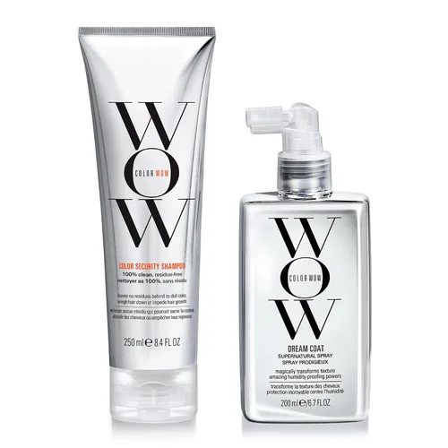 COLOR WOW Paquete sin encrespamiento definitivo: el galardonado dúo DREAM COAT y champú de seguridad de color para un cabello duradero sin