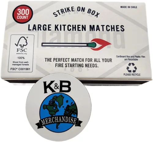 Vista 3 de Diamond Greenlight Strike On Box Match (2 cajas de 300) velas multiusos para chimenea, parrilla, barbacoa, cocina, campamento y muchas otras