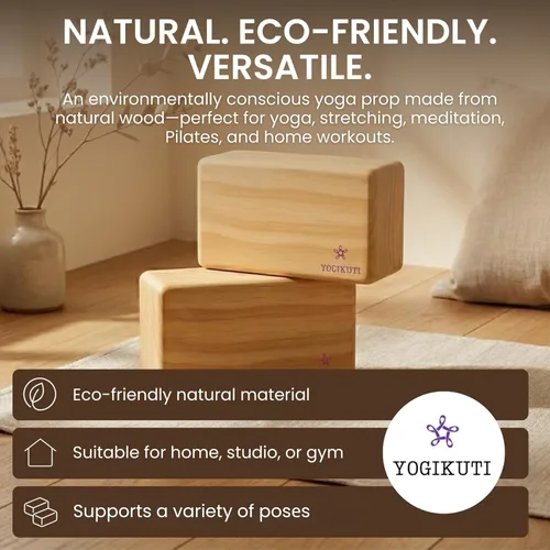 Vista 5 de Bloque de yoga de madera original - Soporte de madera maciza inspirado en la práctica tradicional de yoga