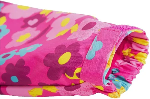 Vista 4 de M2C Chaqueta ligera y resistente al viento con forro polar floral para niñas con capucha