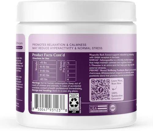 Vista 8 de Masticables calmantes Fera Pets para perros – Alivio del estrés – Promueve la relajación – Mezcla de Ashwagandha y Priome® Postbiótico