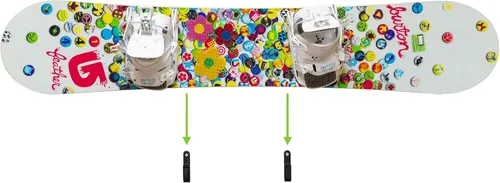HIDEit Mounts HBoard - Clips horizontales de montaje en pared para snowboard - American Company - Soporte de pared horizontal de acero negro y goma