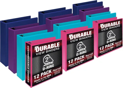 Vista 147 de Samsill - Carpeta duradera de 5 pulgadas, fabricada en los Estados Unidos, con anillos en D, transparente y personalizable, color blanco